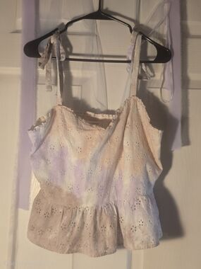 Lucky Brand Eyelet Tie Dye Corset Tank Top